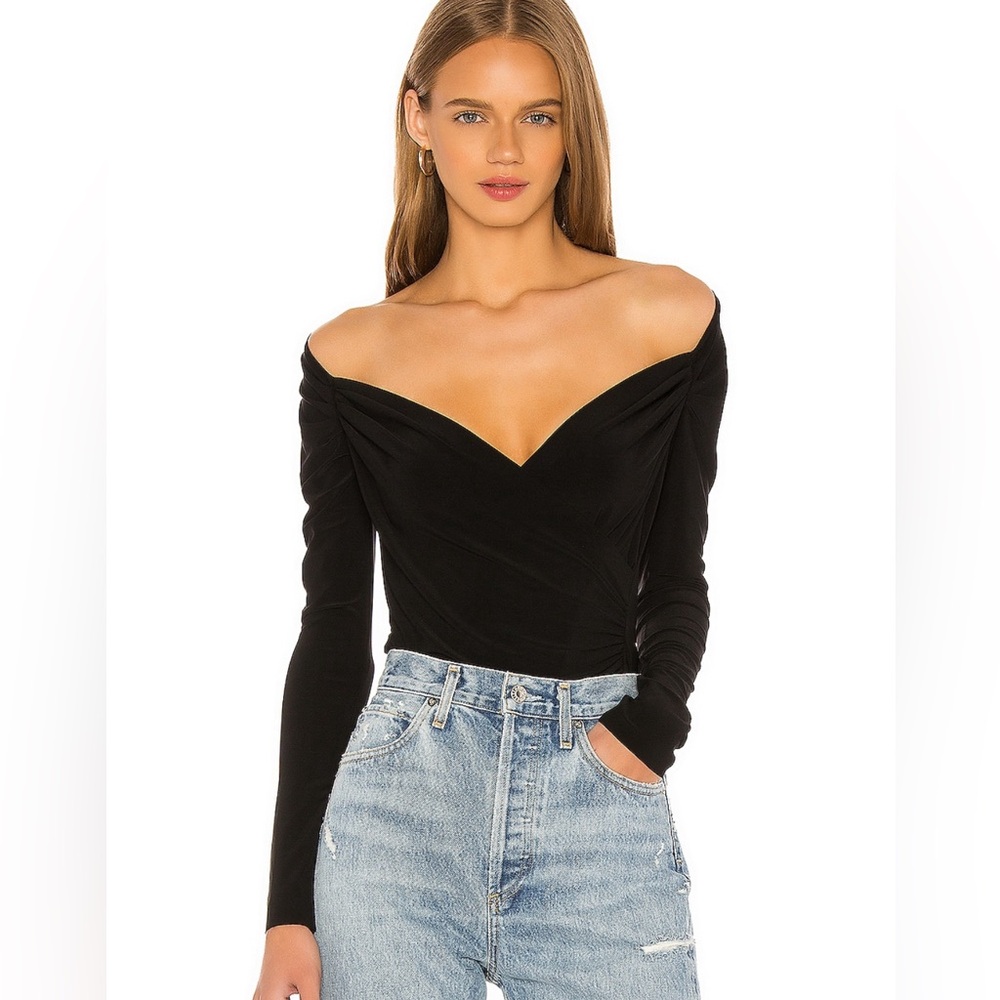 Norma Kamali Black Off-Shoulder Top
